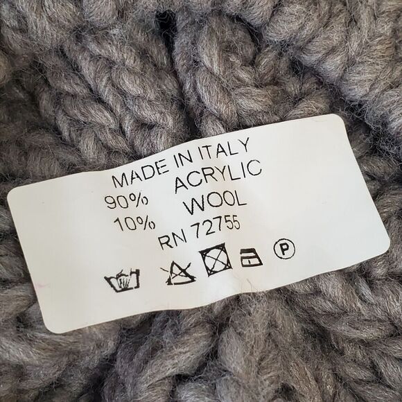 Cappellificio Fiorentino Hat Beret Wool blend Gray/white Striped Italy NWT - Picture 5 of 7